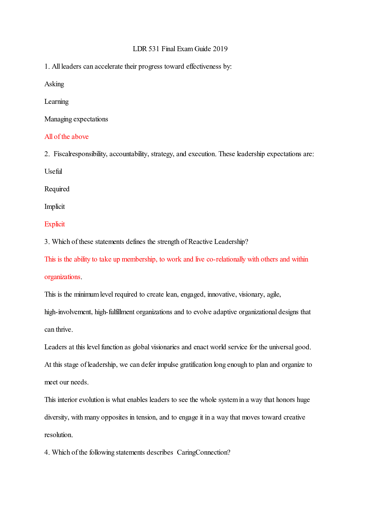 Preview of LDR 531 Final Exam Guide 2019/LDR 531 Final Exam Guide 2019
